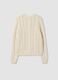 Beige cotton-blend crew-neck cardigan_2
