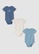 3-pack organic cotton crew-neck bodysuits in sugar paper blue, ivory white and light blue_0