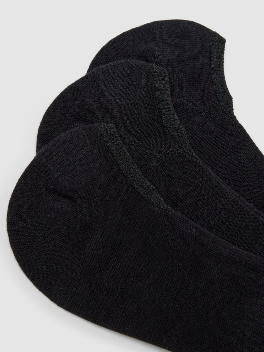 Triple pack of black stretchy cotton blend sports socks_1