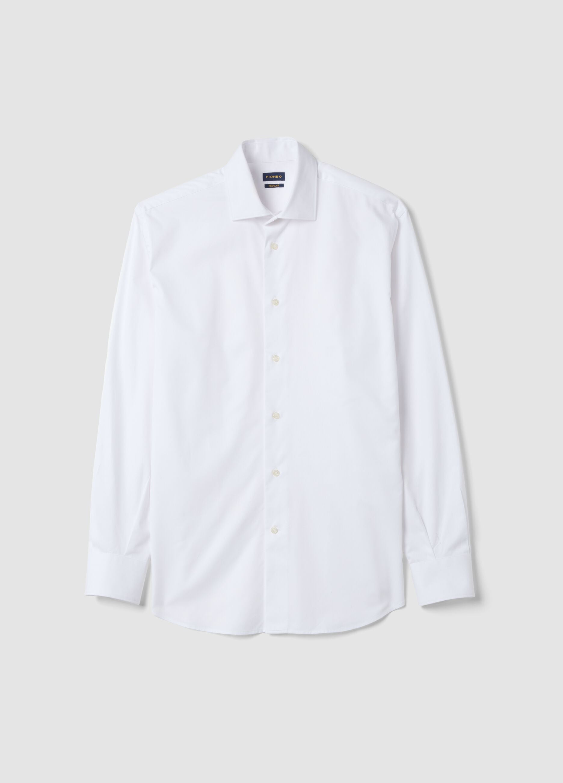 White pure cotton shirt with classic collar