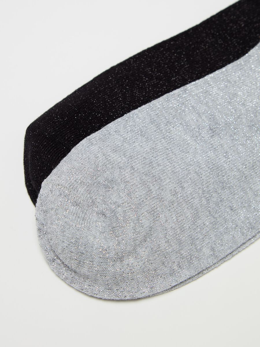 Three-pair pack sneaker liners in lurex_2