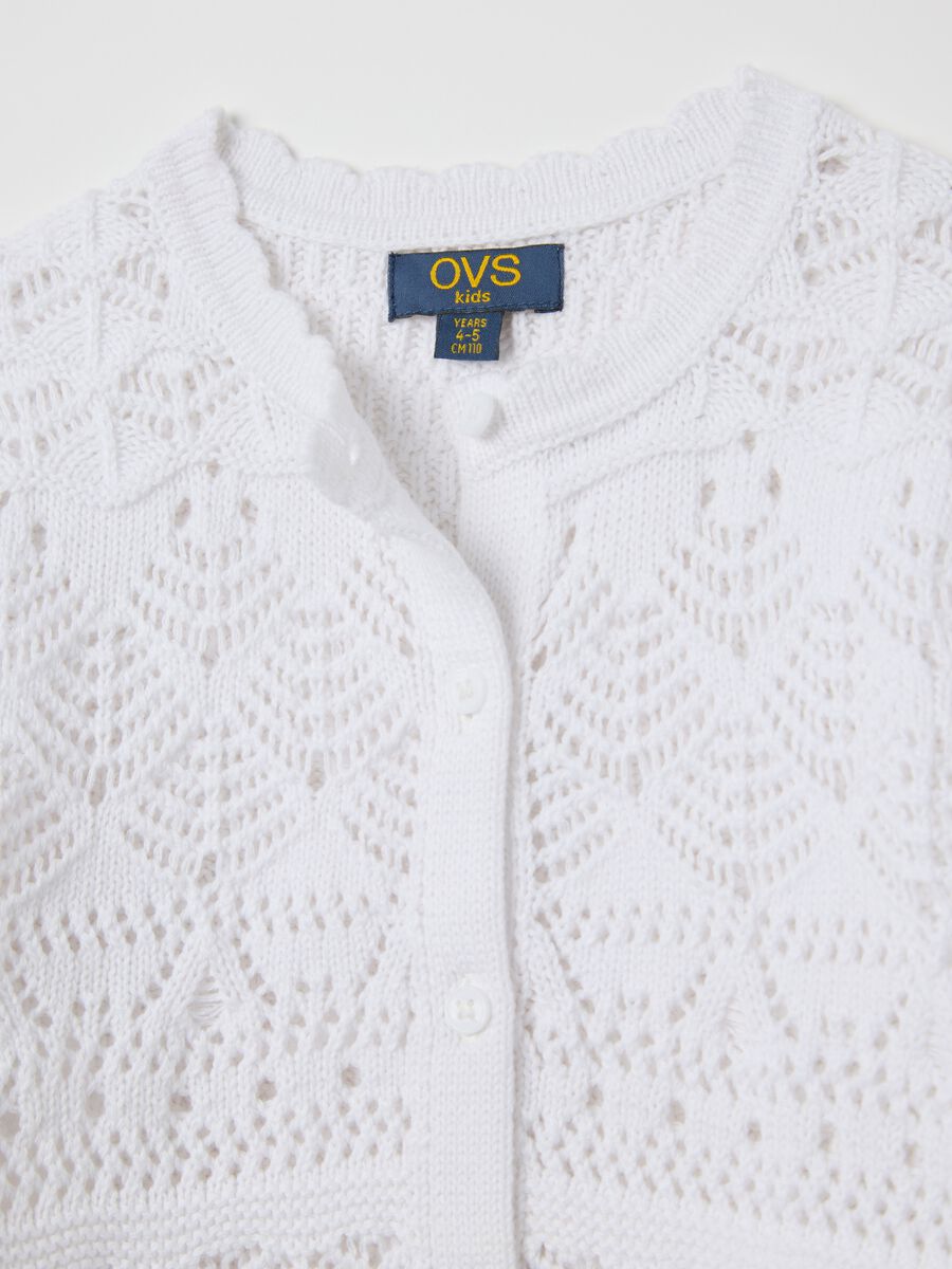 White cardigan with openwork design_2