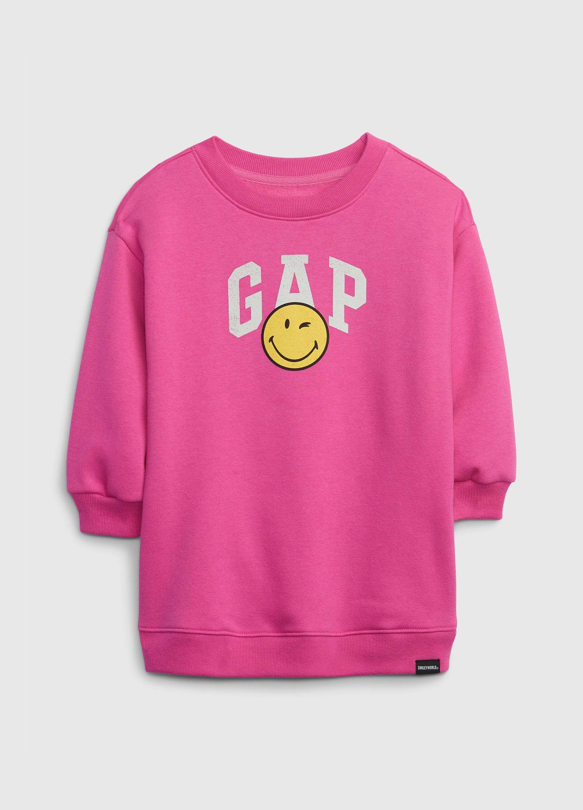 Abito felpa con stampa Smiley® e logo