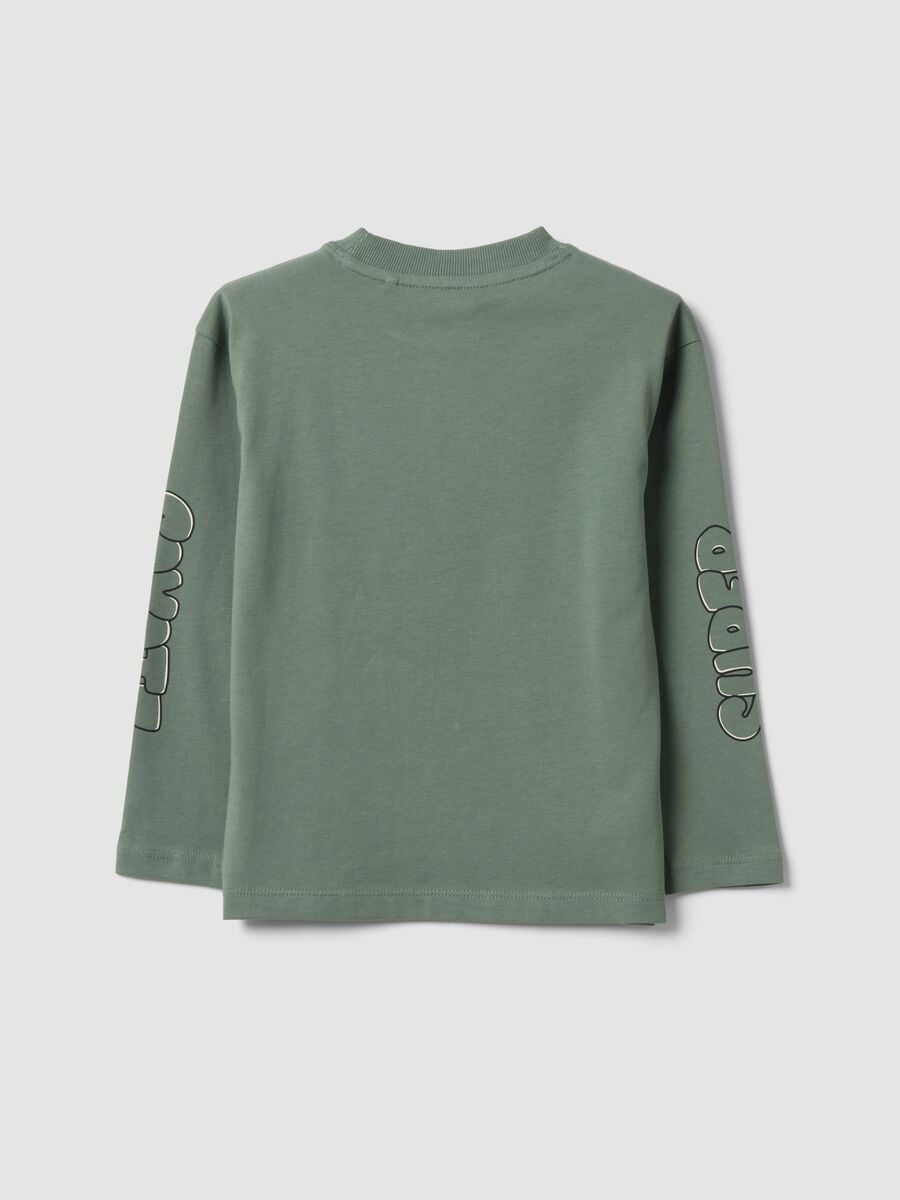 Boys&rsquo; green pure cotton long-sleeve Looney Tunes print T-shirt_1