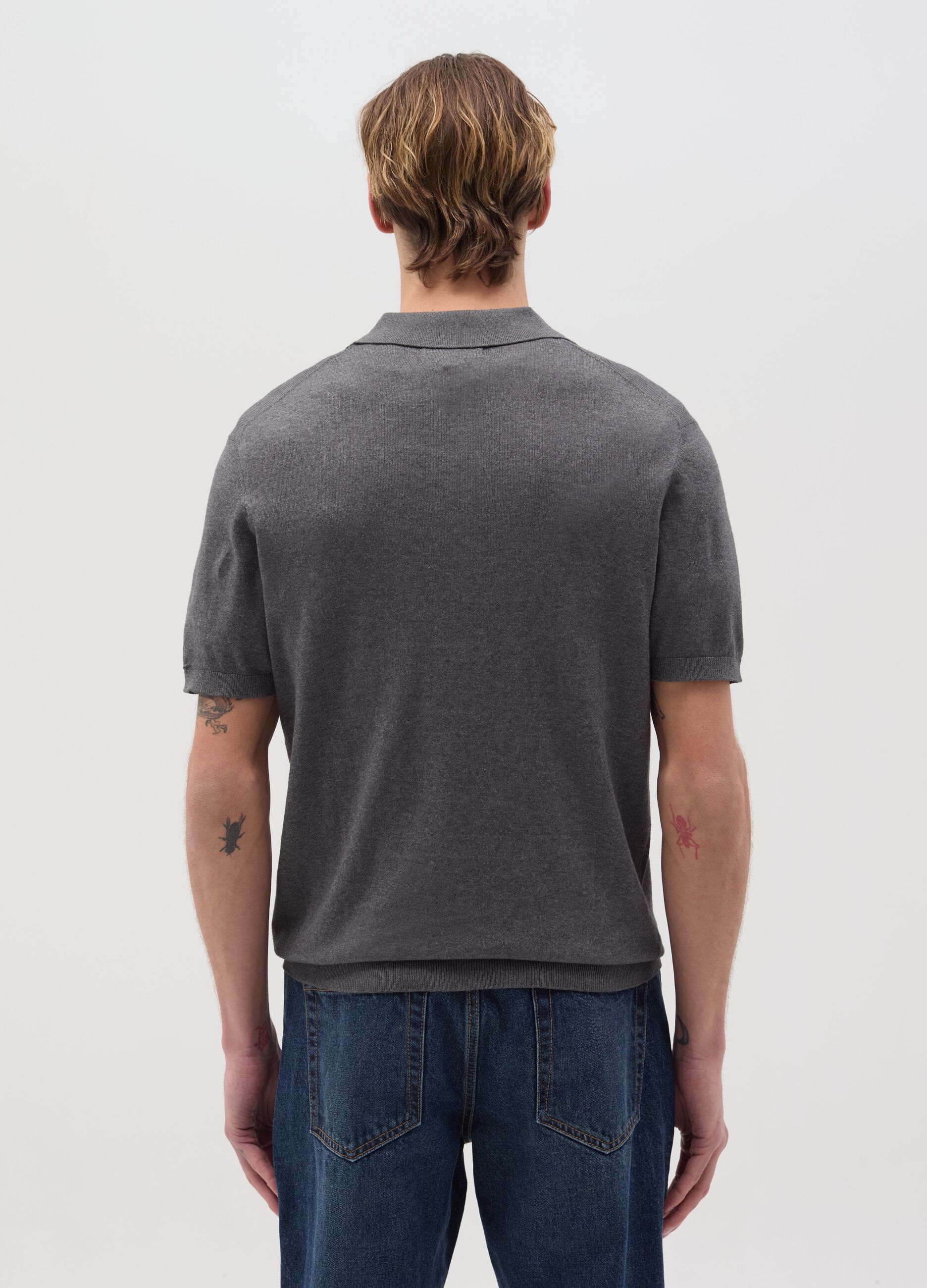 Polo shirt in solid colour cotton