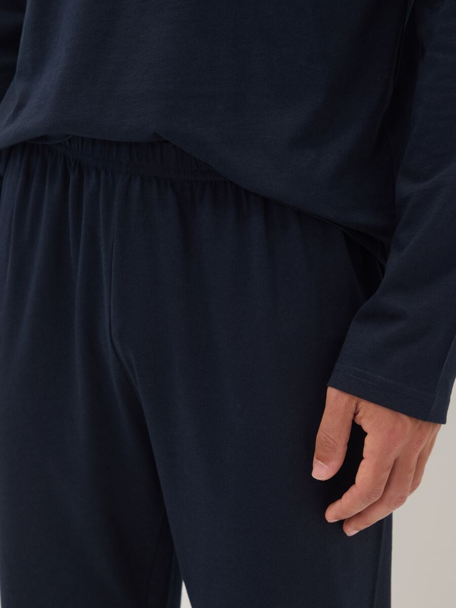 Pigiama blu in cotone organico_3