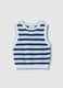 Multicolour striped pure cotton tank top, regular fit_4