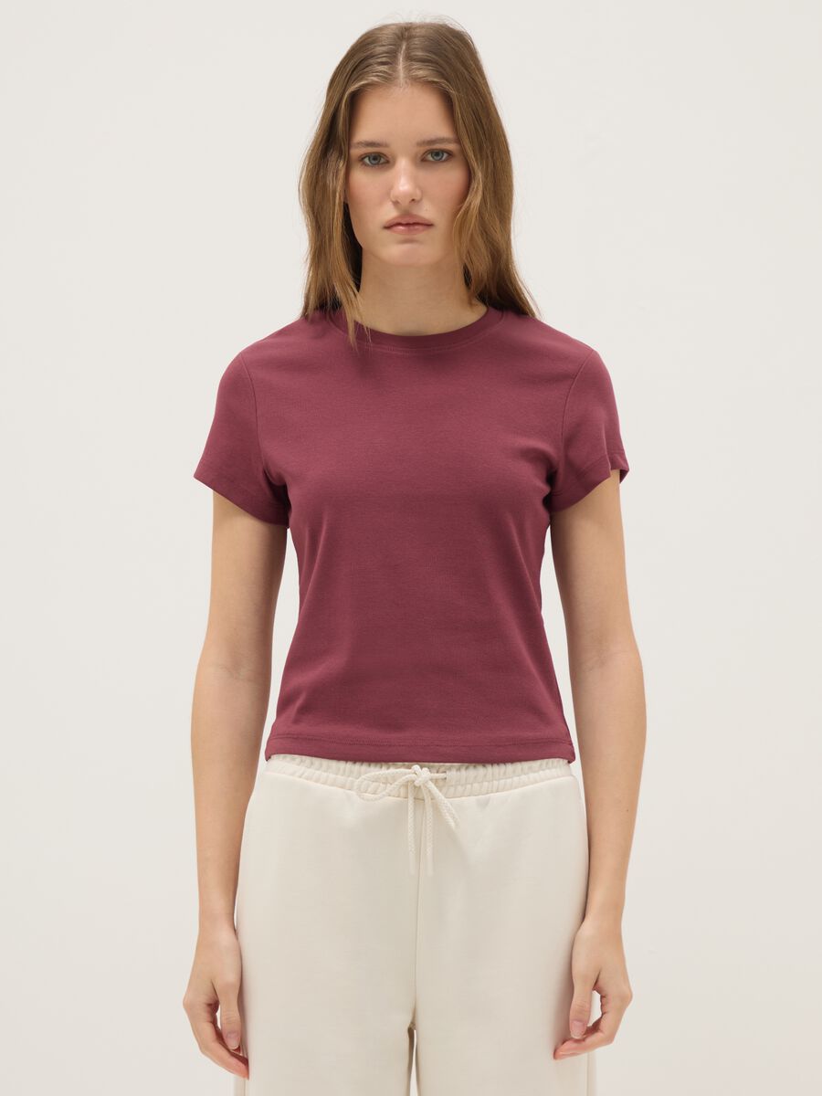 Red Stretch Cotton Slim Fit T-Shirt_0