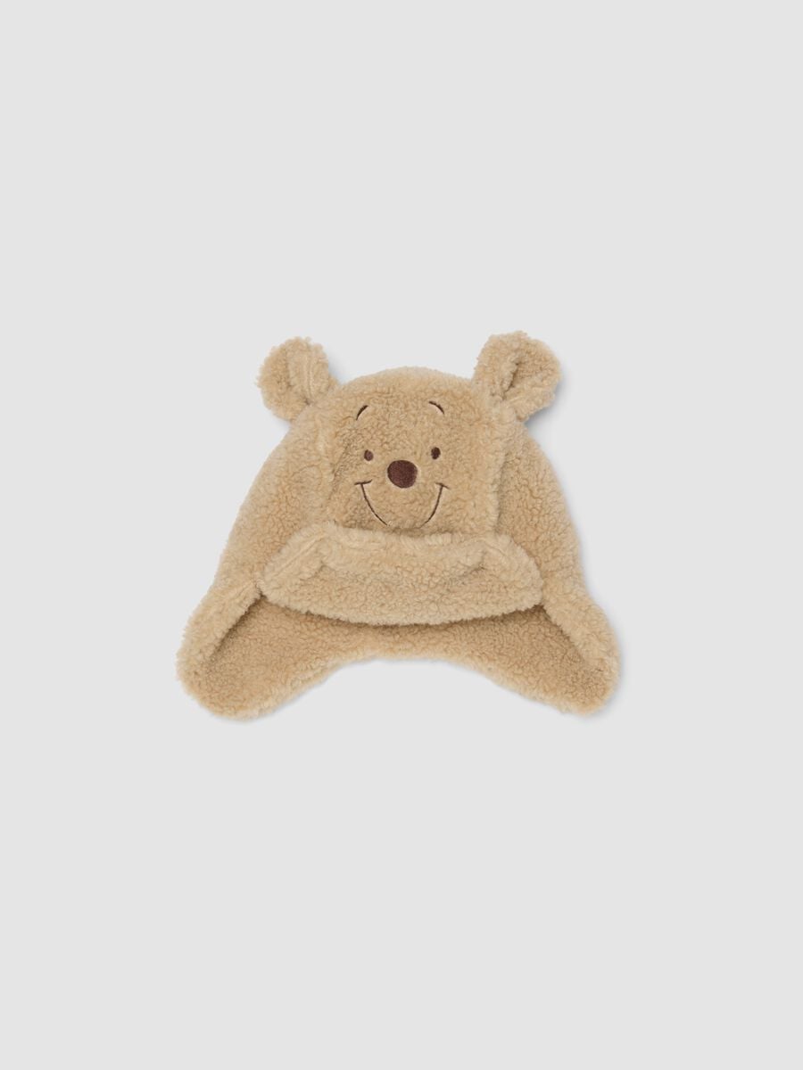 Cappello beige con orecchie applicate e ricamo Winnie The Pooh_0