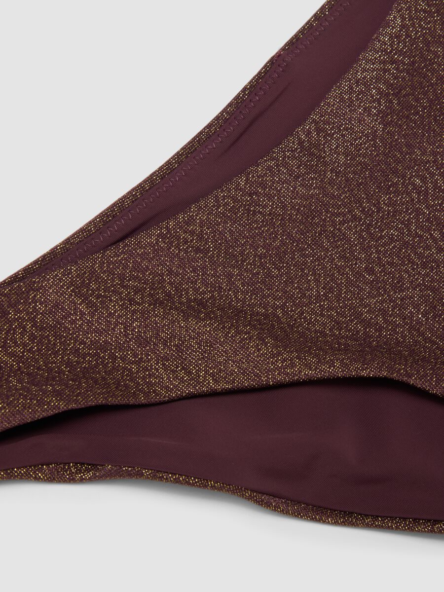 Slip da mare in tessuto elasticizzato marrone con texture glitterata_5