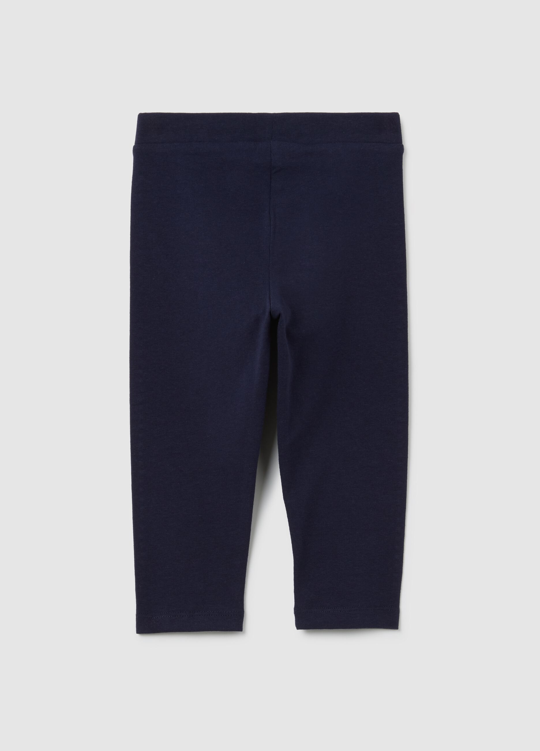 Girls' Blue Stretch Cotton Leggings