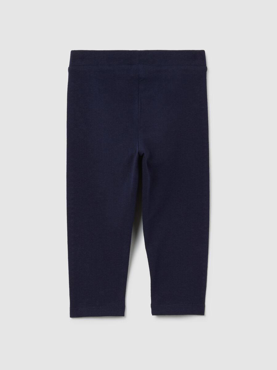 Girls' Blue Stretch Cotton Leggings_1