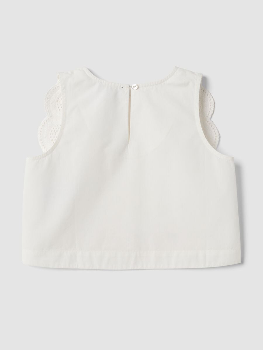 Top bianco in puro cotone con bordo smerlato_4