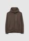 Brown regular fit hoodie with zip and hood_4