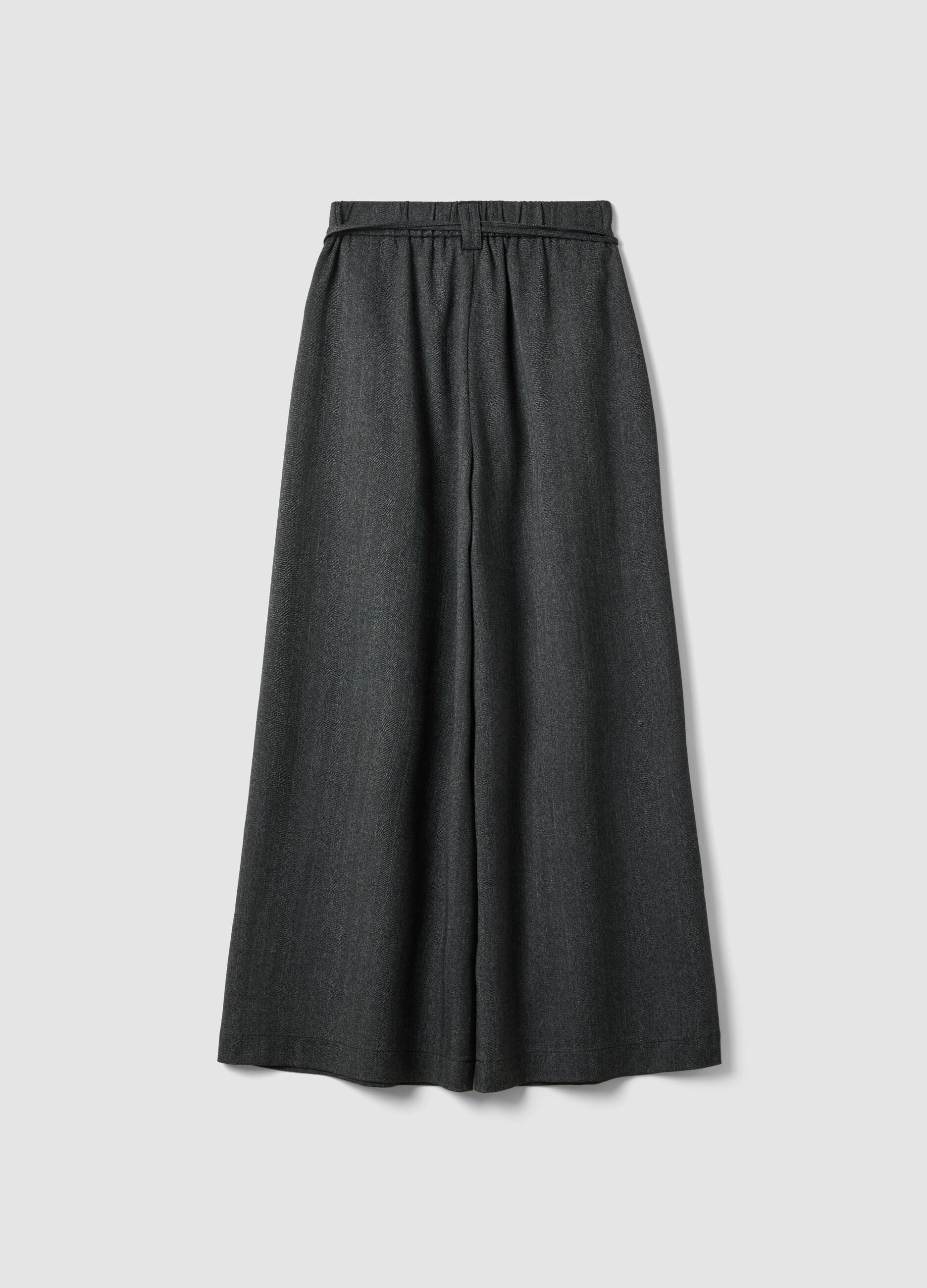 Grey wide-leg trousers in stretch viscose