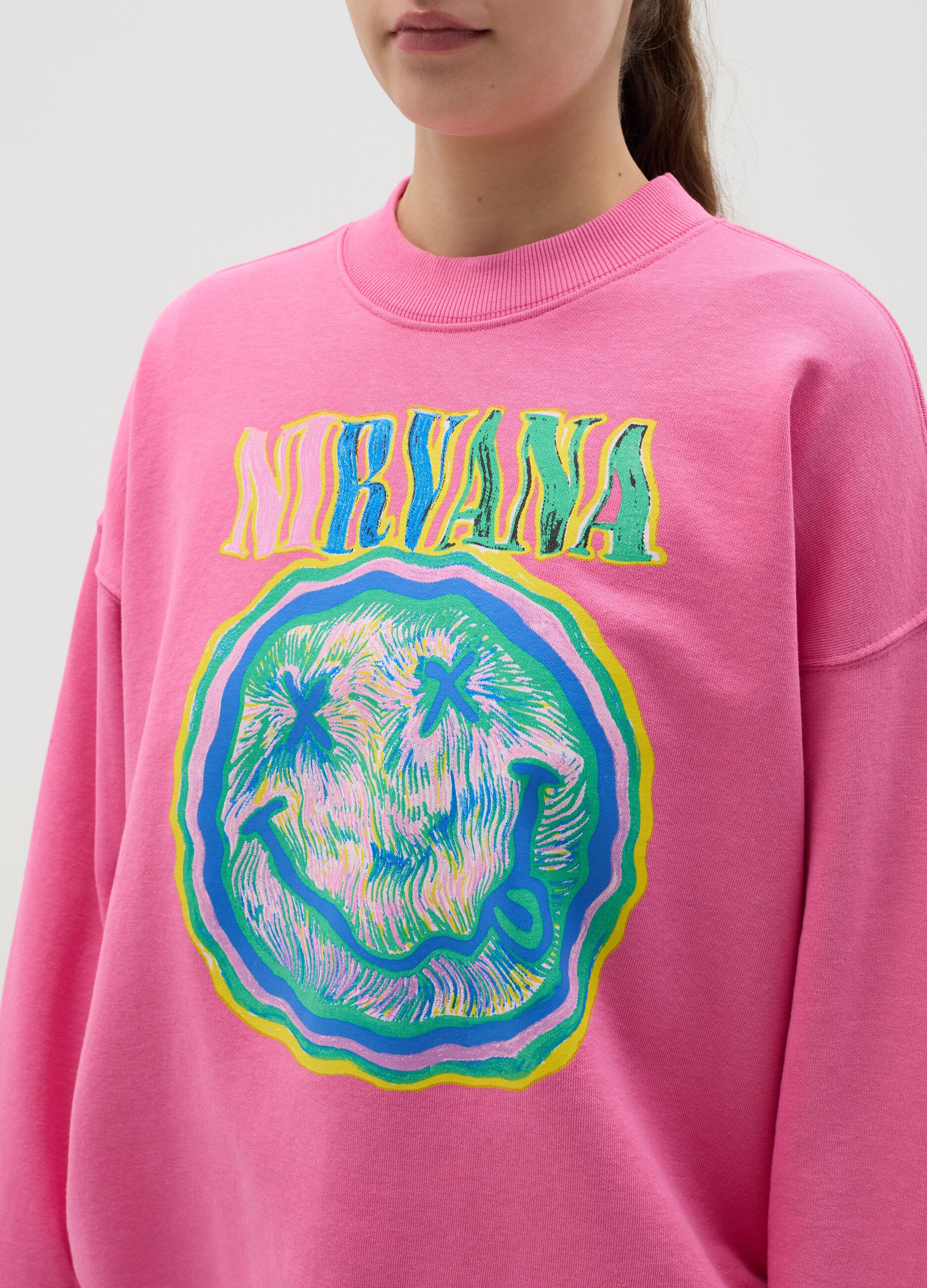 Oversized sweatshirt with Nirvana print
