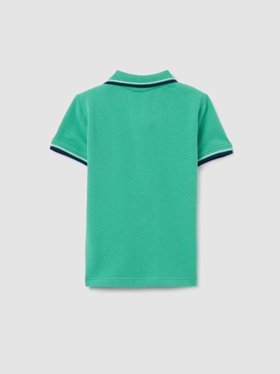 Children's green pure cotton polo regular fit_1