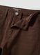 Brown wide-leg jeans in pure cotton twill_1