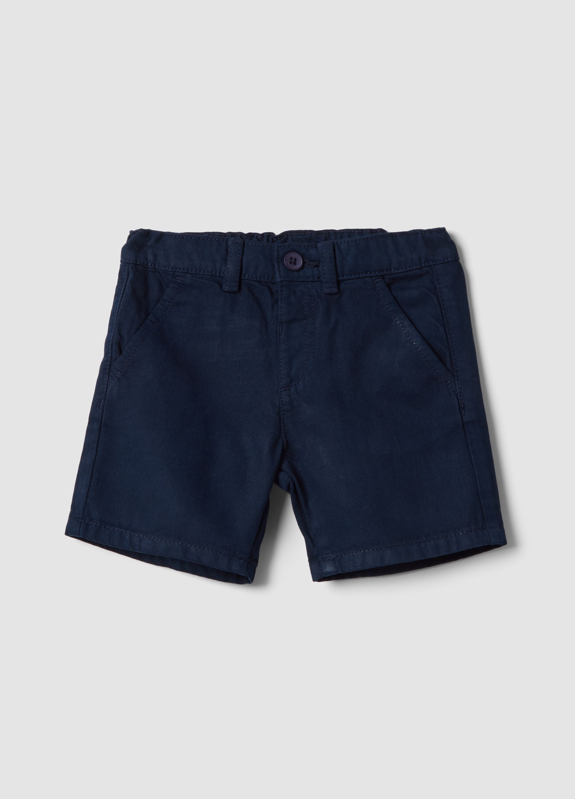 Regular fit blue pure cotton shorts for boys