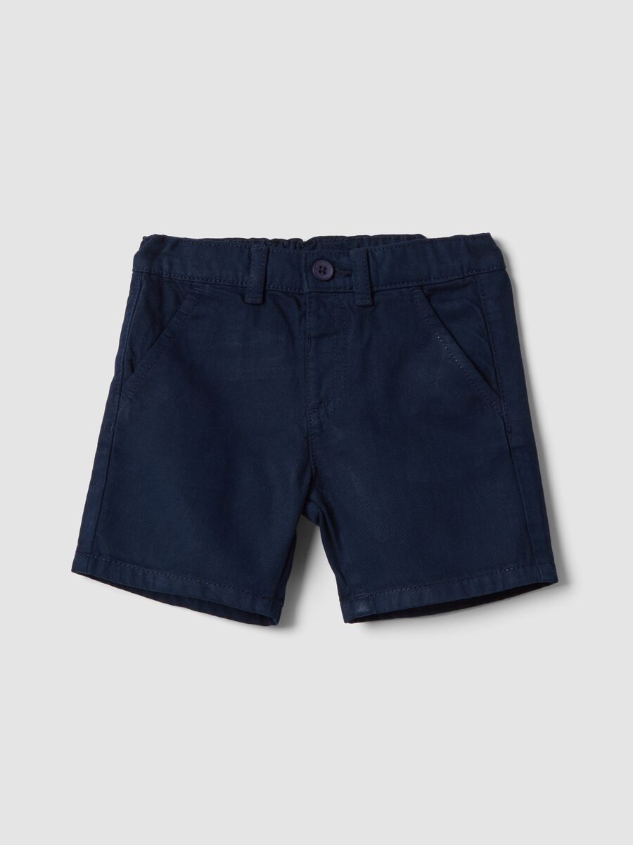 Regular fit blue pure cotton shorts for boys_0