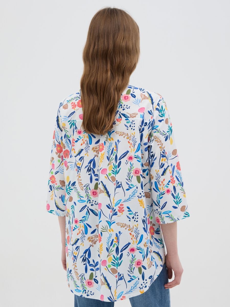 Women's multicolour stretch cotton shirt regular fit_2