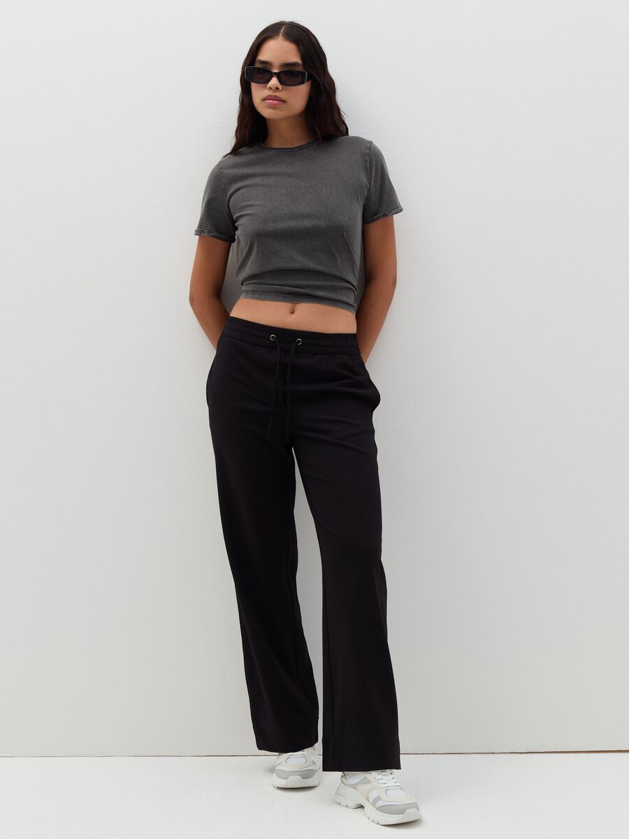 Cotton T-shirt with round neck_1