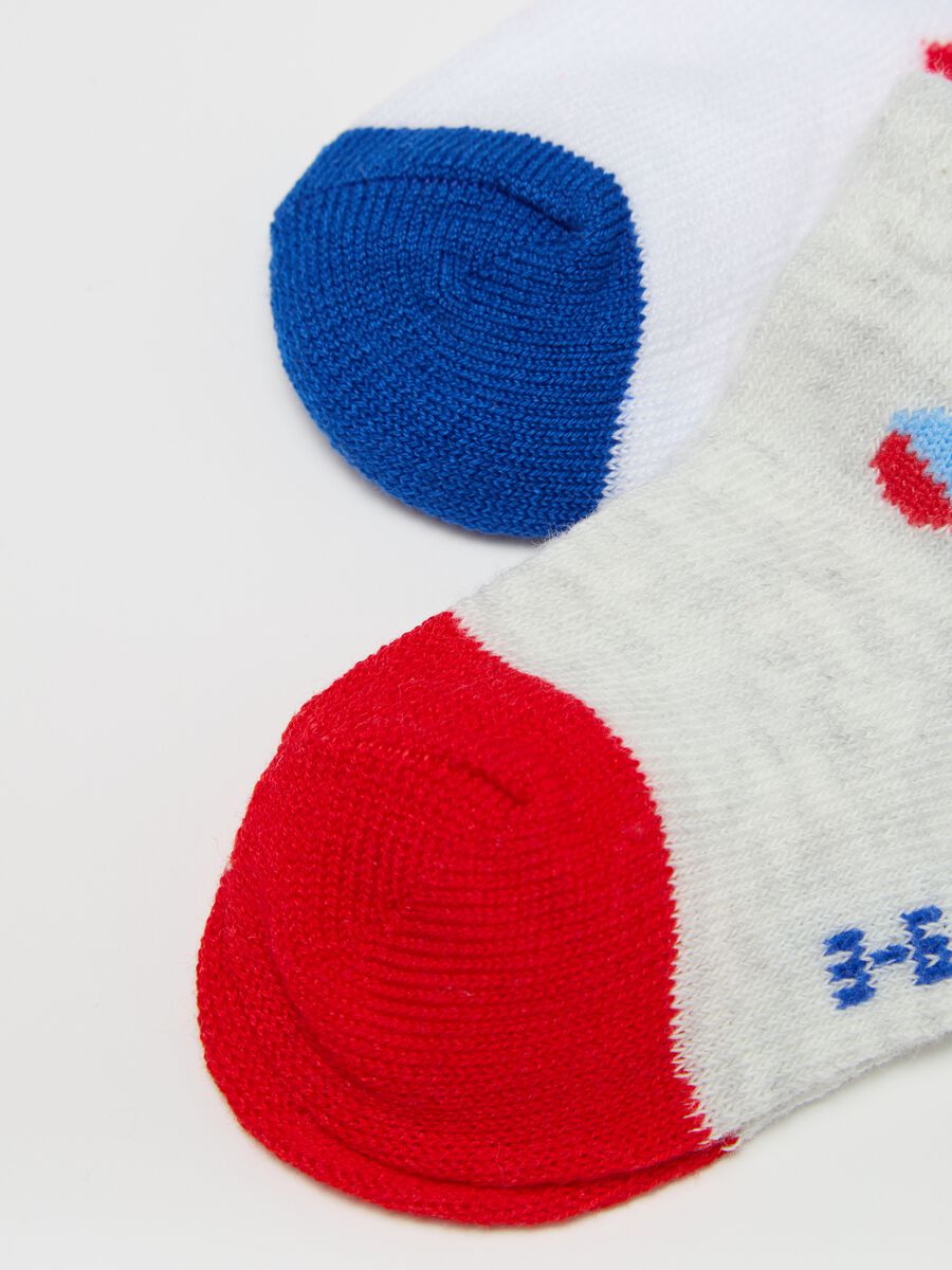 Three-pair pack stretch short socks with transportation design_1