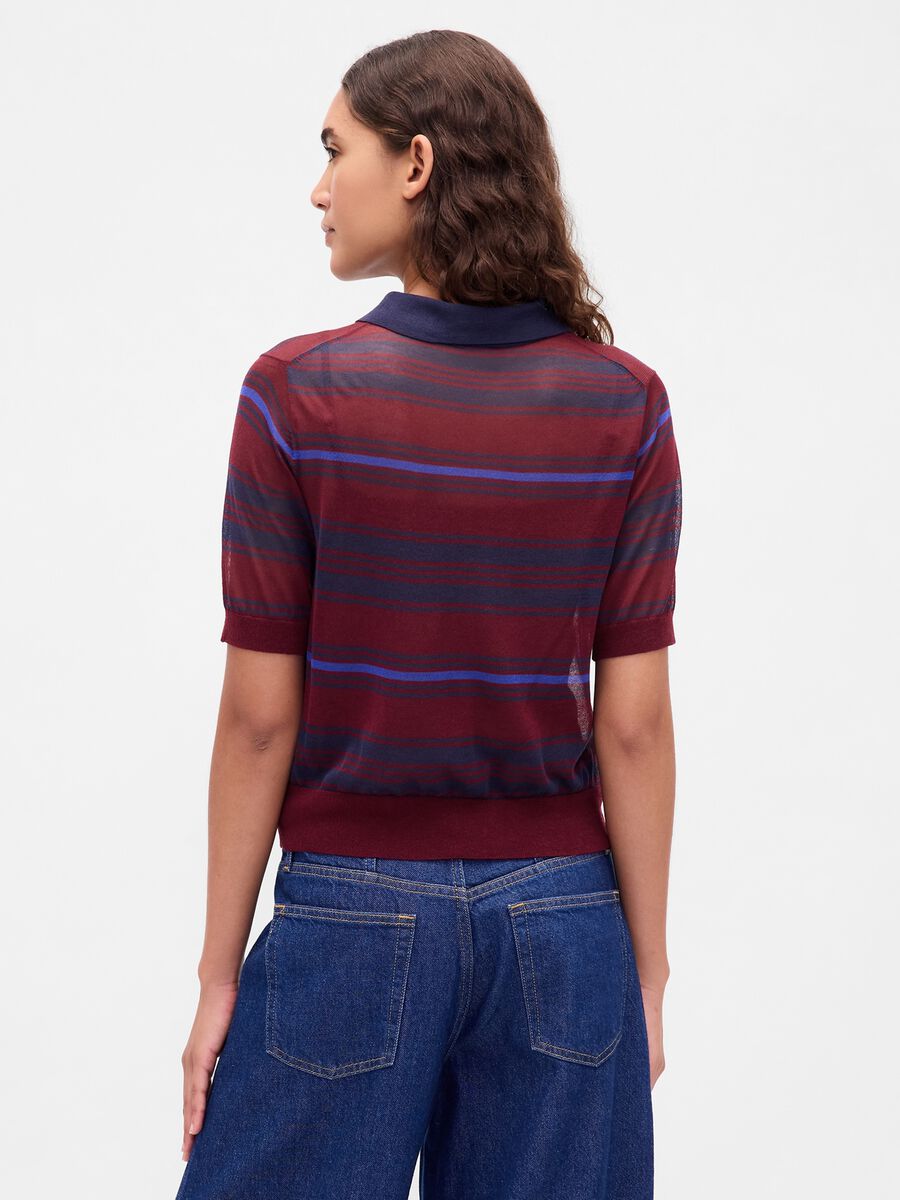 Polo a maniche corte rossa in maglia_1
