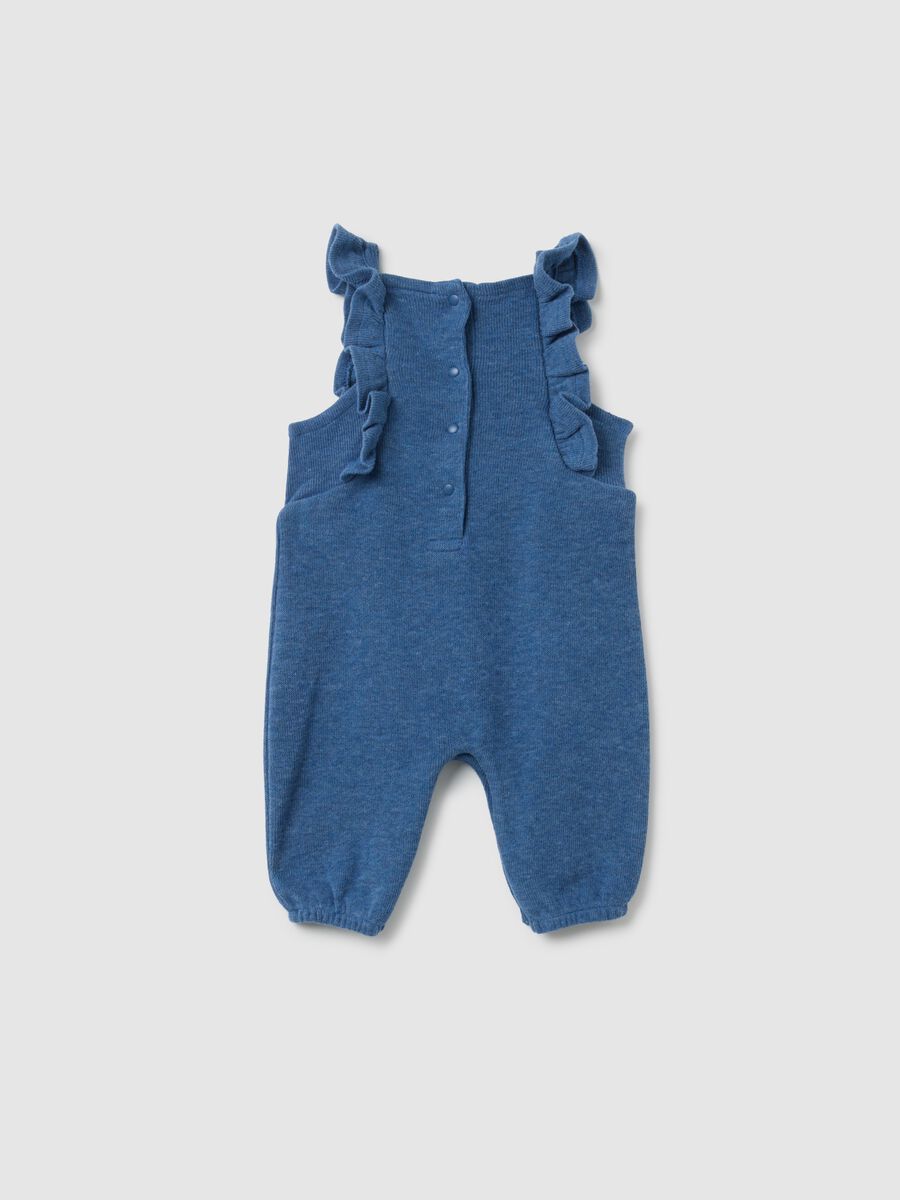 Baby girl's blue cotton dungarees with regular fit_1