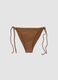 Brown bikini briefs in stretch fabric with tie sides_4