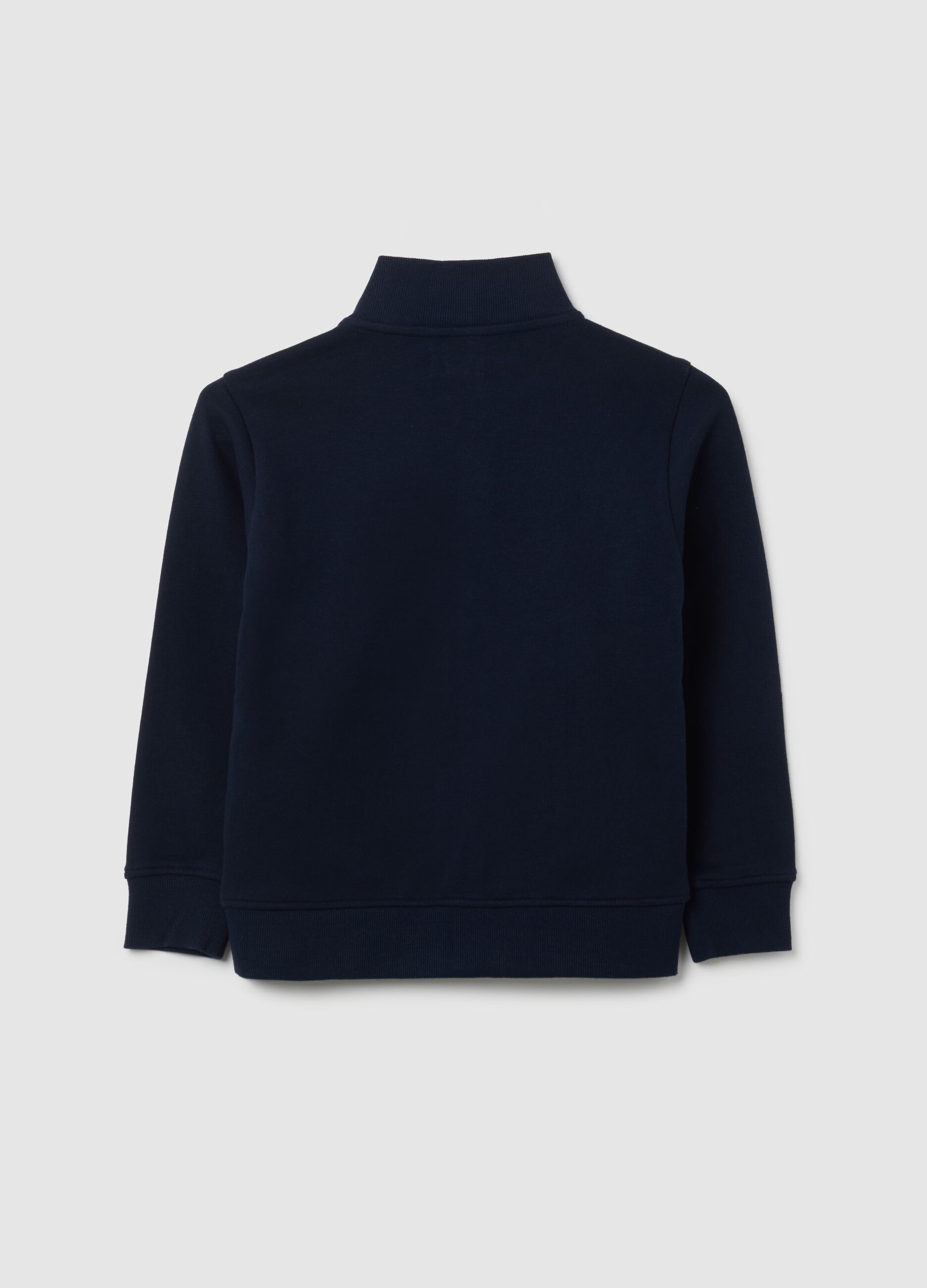 Felpa da bambino in puro cotone blu regular fit