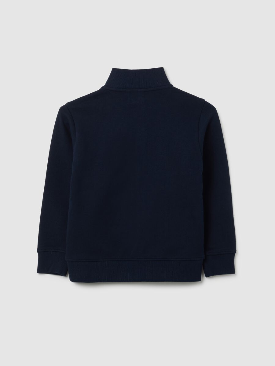 Felpa da bambino in puro cotone blu regular fit_1
