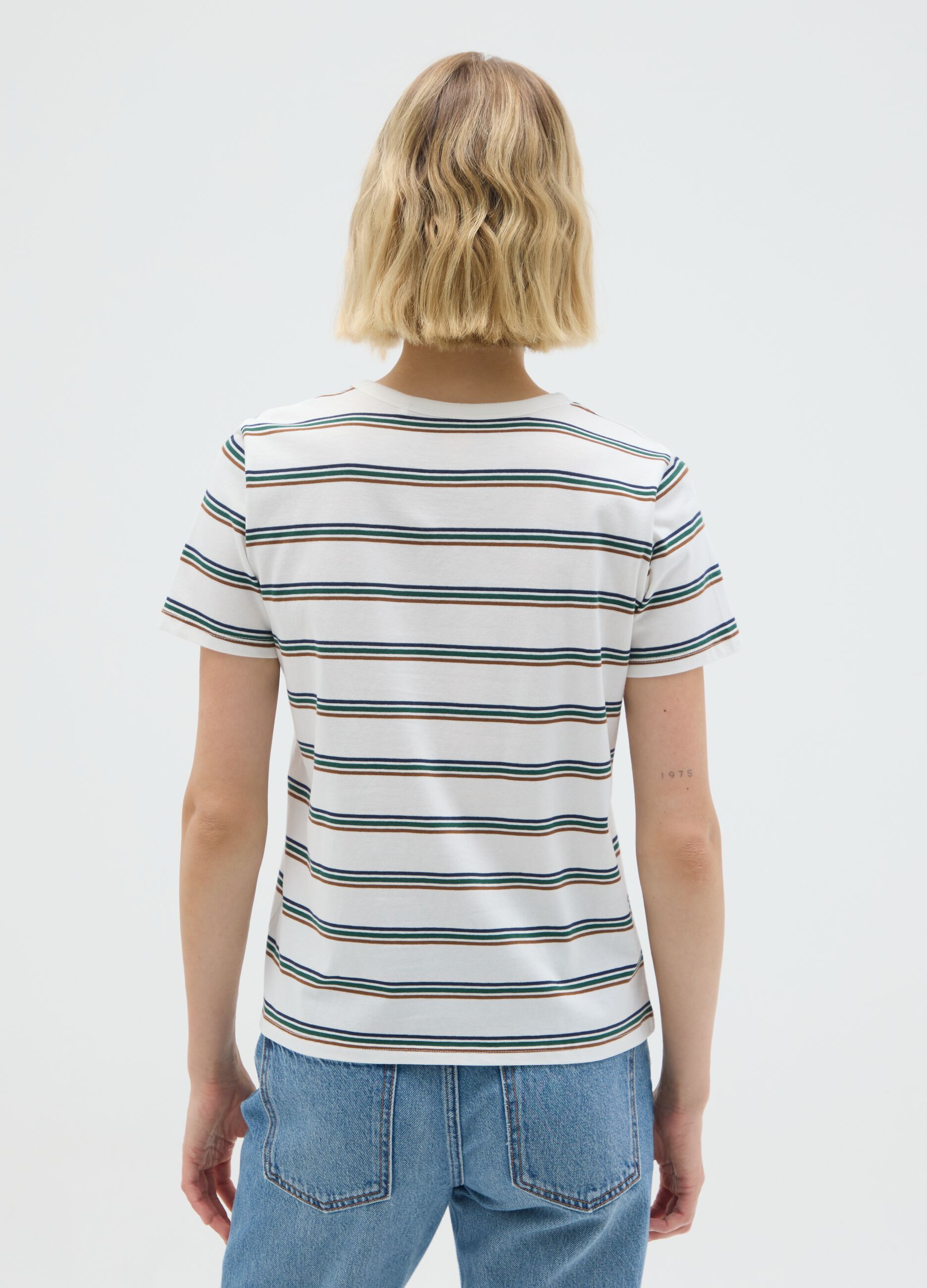 Women's multicolour pure cotton t-shirt