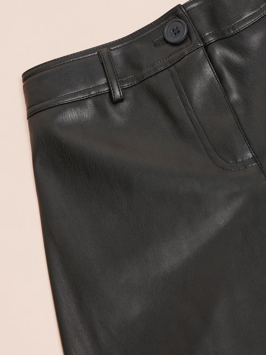 Pantalone in finta pelle wide leg_1
