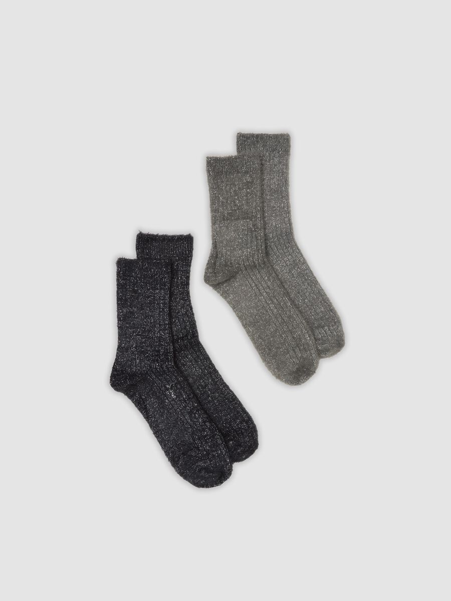 2-pack of grey and black stretch socks_0