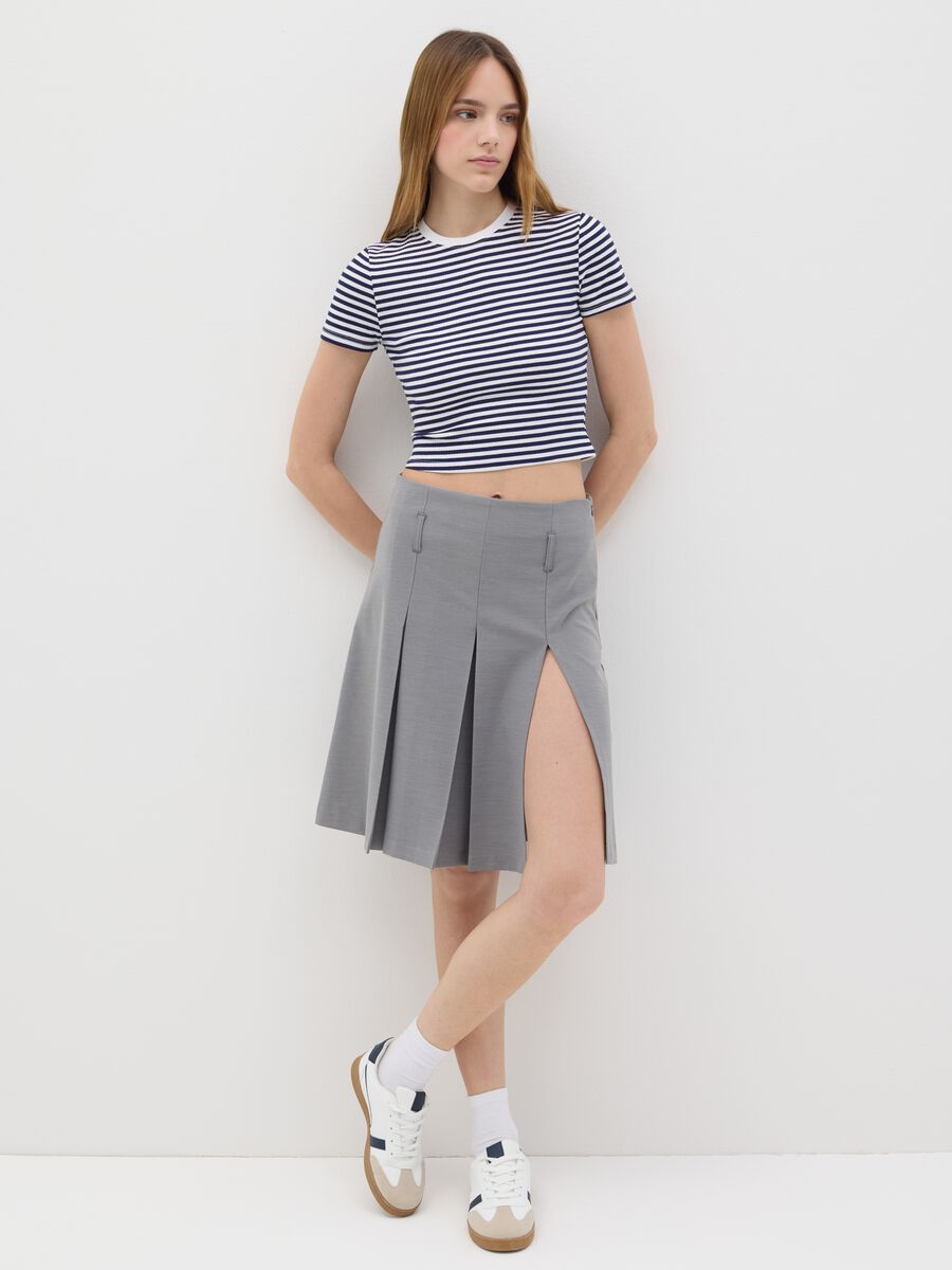 Women’s multicoloured fitted T-shirt in stretch cotton_1