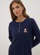 Blue crew-neck nightdress in pure organic cotton_1