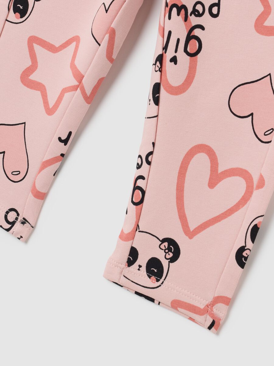 Baby Girl Cotton Stretch Pink Treggings_3
