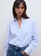 Light blue striped stretch cotton shirt, regular fit_0