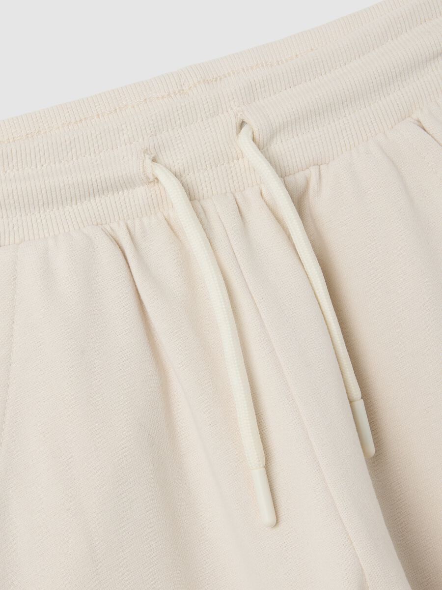 Pantaloni da bambino in puro cotone beige regular fit_2