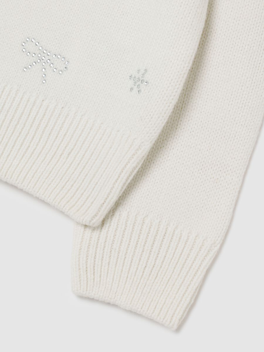 Girls' white regular fit jumper with sparkles_3