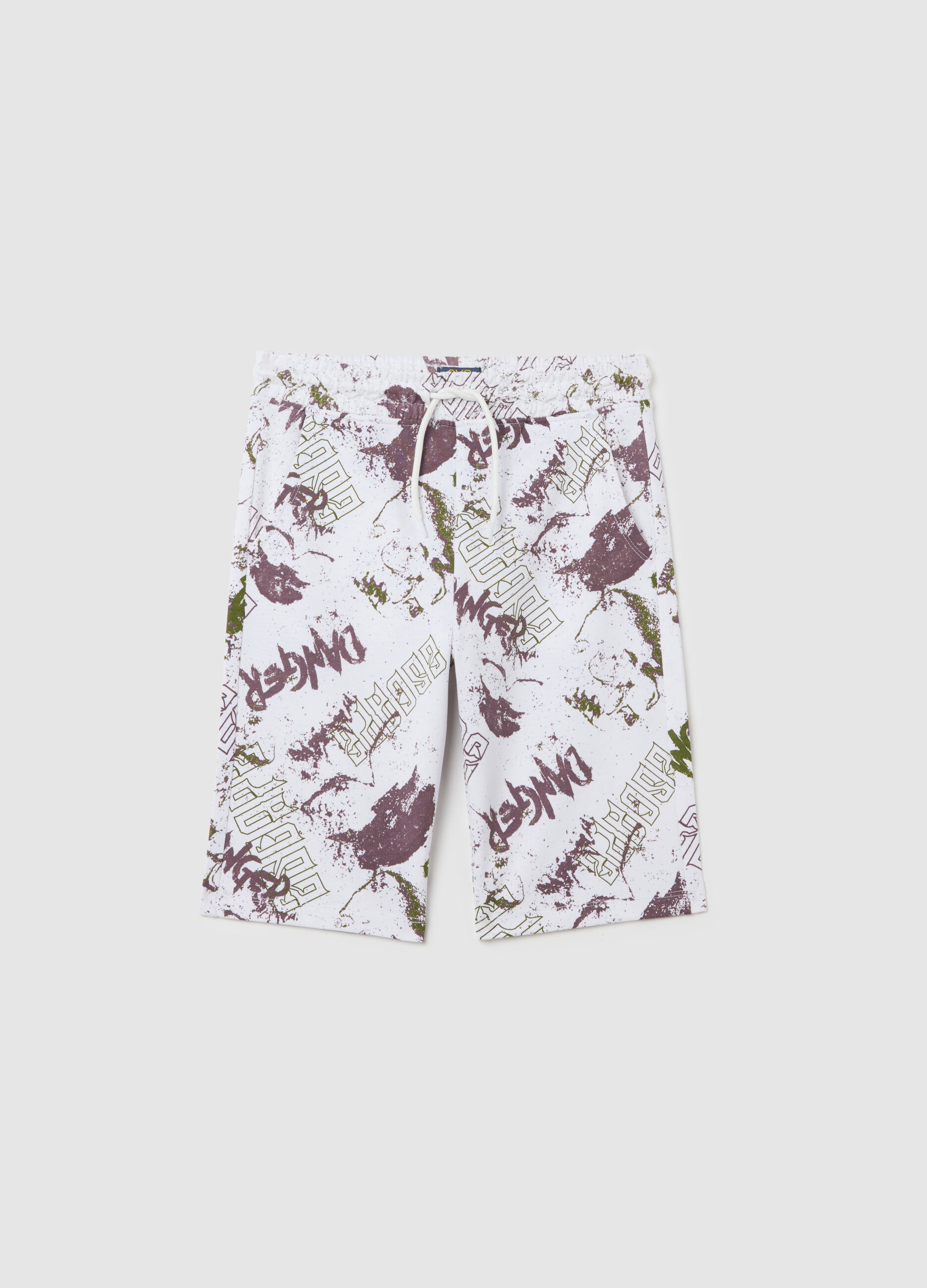 Boy's regular-fit multicoloured shorts in 100% cotton