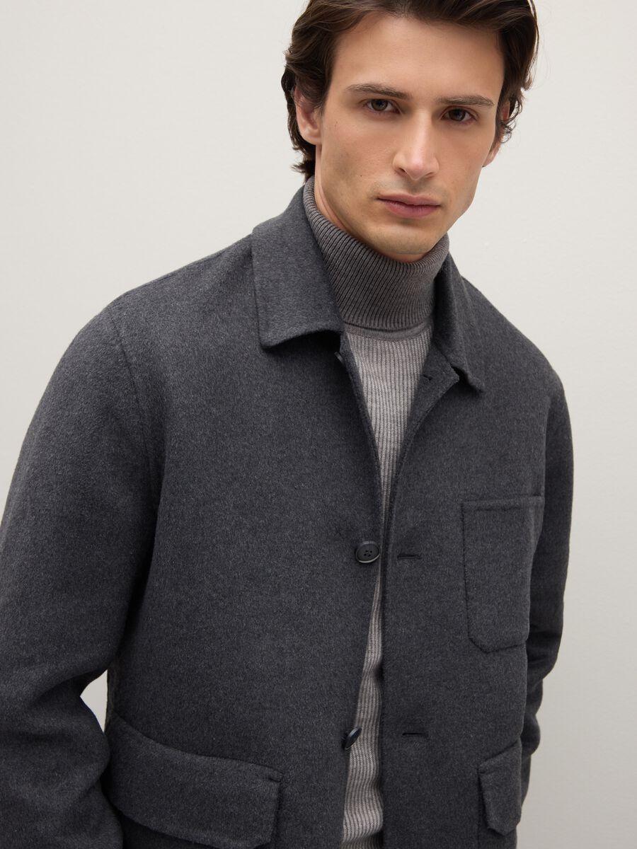 Blazer grigio con bottoni regular fit_3