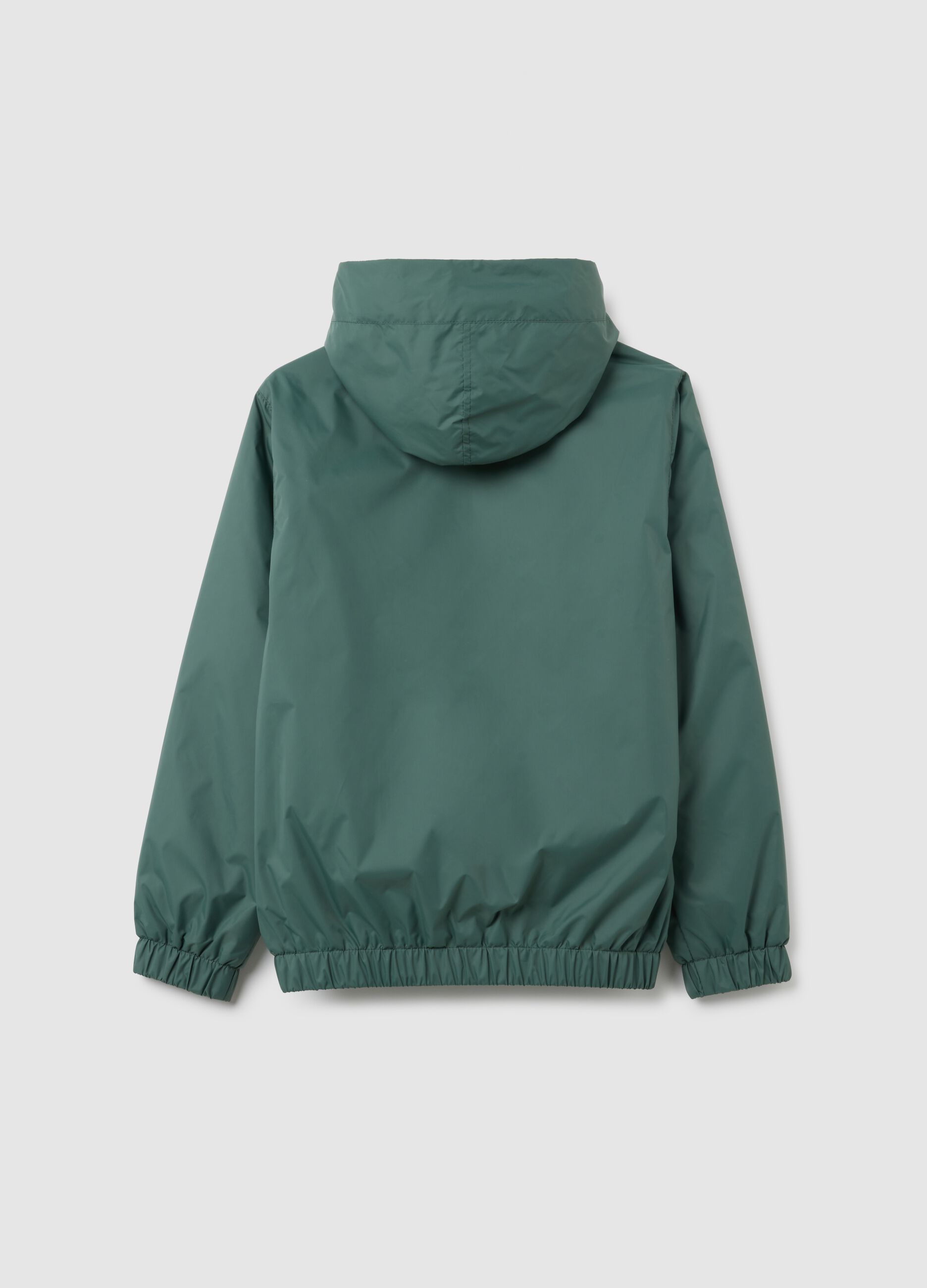 Boy's jacket in green water-repellent