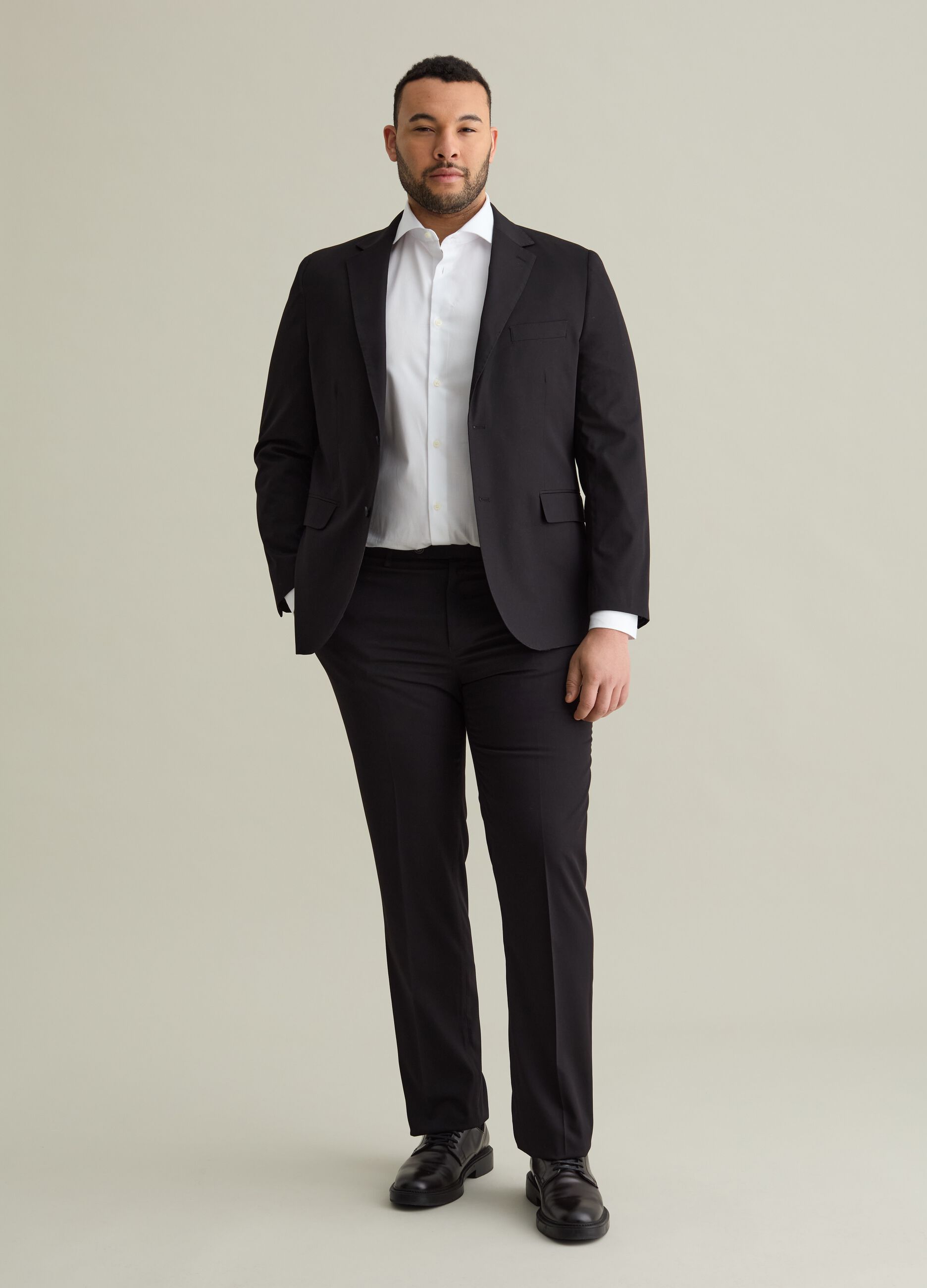 Regular-fit, solid colour smart trousers