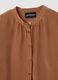 Brown long sleeve regular fit shirt with mandarin collar_5