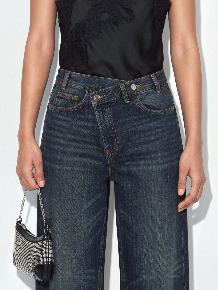 Jeans grigi in denim di puro cotone skater fit_3