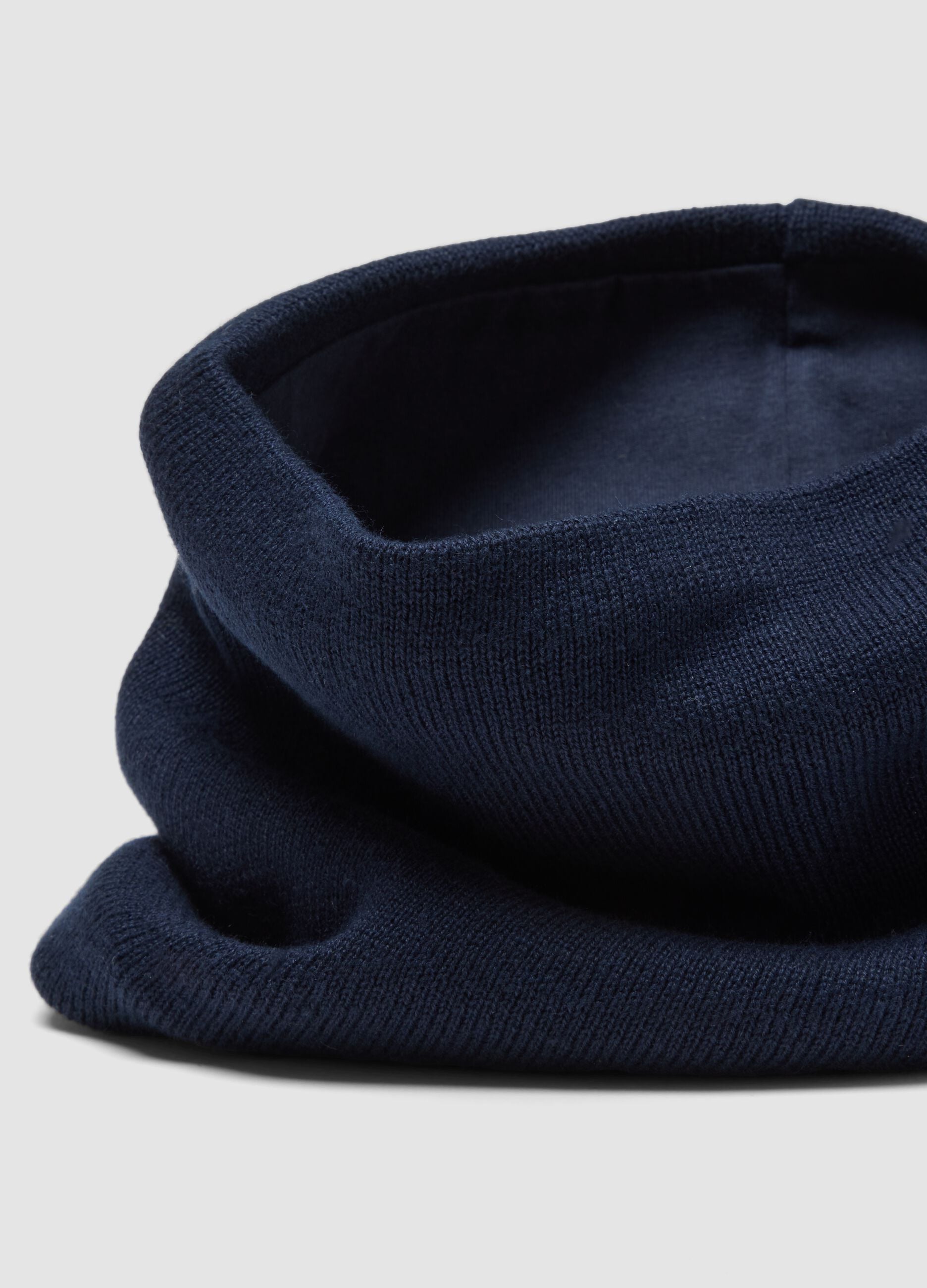 Blue cotton-blend scarf