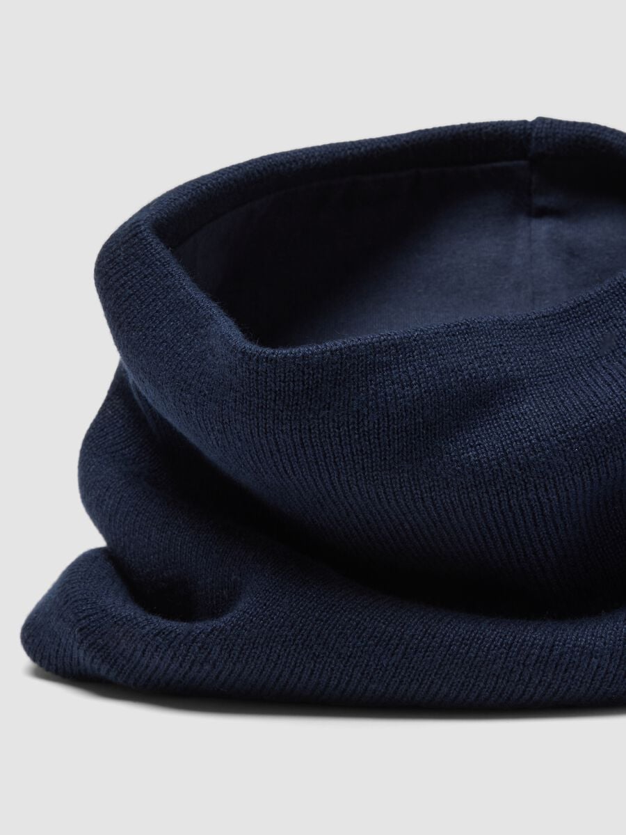 Blue cotton-blend scarf_1