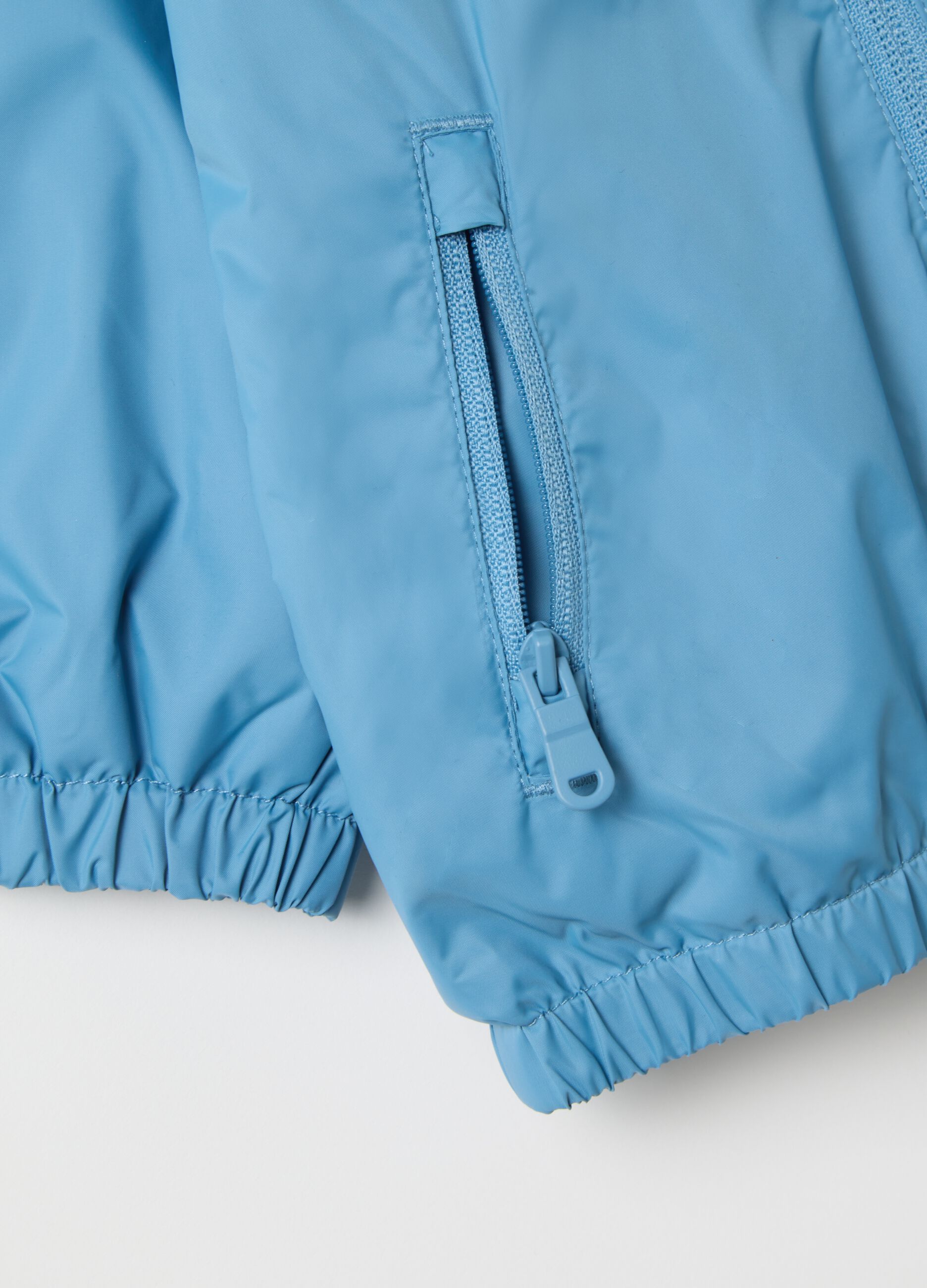 Blue fabric regular fit child's jacket